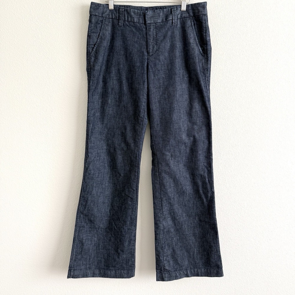 Gap Wide Leg Denim Jeans Womens 10 Tall Dark Wash Mid Rise Classic Preppy Retro